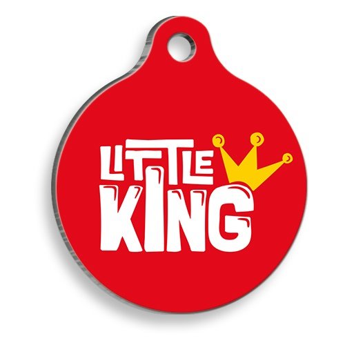 Küçük Kral Yuvarlak Şekilli Kedi ve Köpek Künyesi Medium 2,6 x 3,8 cm