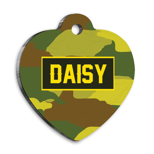 Kamafulaj Desenli Kalp Kedi Köpek Künyesi Small 2,5 x 2,73 cm
