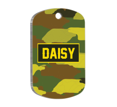 Kamuflaj Desenli Askeri Kedi Köpek Künyesi Large 2,9 x 5 cm