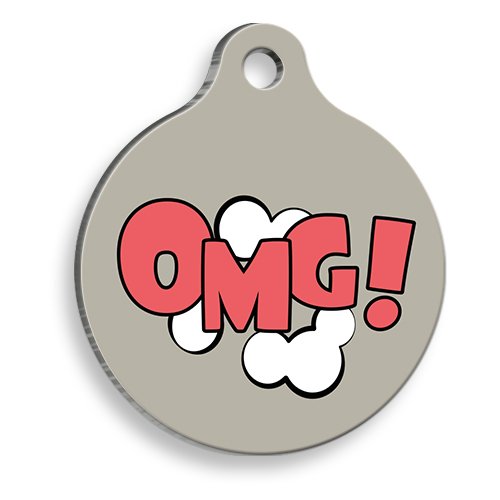 OMG! Yuvarlak Şekilli Kedi ve Köpek Künyesi XLarge 3,3 x 5 cm