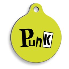 Punk Yuvarlak Kedi ve Köpek Künyesi XLarge 3,3 x 5 cm