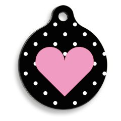 Pembe Kalp Yuvarlak Şekilli Kedi ve Köpek Künyesi Small 2,1 x 3,1 cm