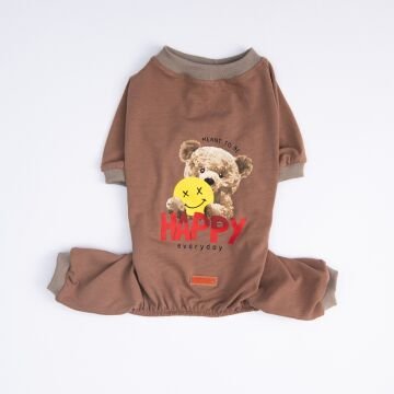 PawStar Happy Teddy Bear Büyük Irk Pijama Tulum