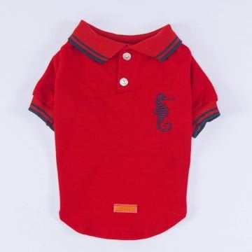 PawStar Kırmızı Marine Polo Yaka T-Shirt