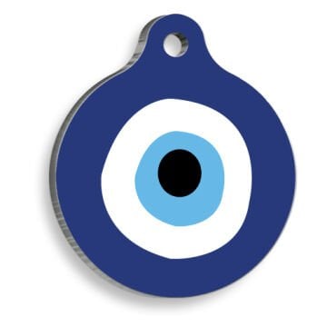 Mavi Nazar Boncuğu Temalı Yuvarlak Künye