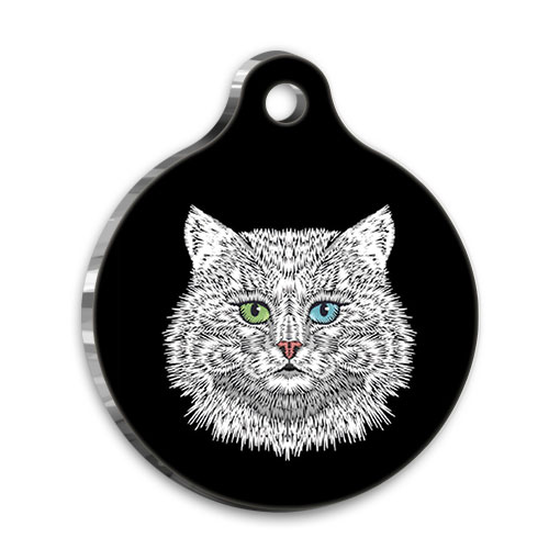 Manine Cool Beyaz Yuvarlak Kedi Künyesi Medium 3 cm