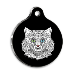 Manine Cool Beyaz Yuvarlak Kedi Künyesi Large 3,8 cm