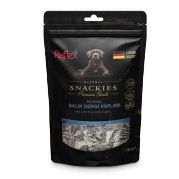 Reflex Snackies Natural Balık Derisi Küpleri Tahılsız Köpek Ödül Maması 130 Gr