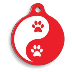 Zen Pati Kırmızı Yuvarlak Kedi ve Köpek Künyesi Small 2,5 cm