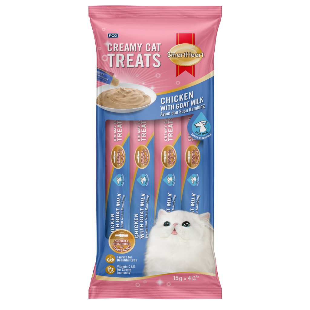 SmartHeart Tavuklu ve Keçi Sütlü Krema Kedi Ödül Maması 15gr (4'lü)