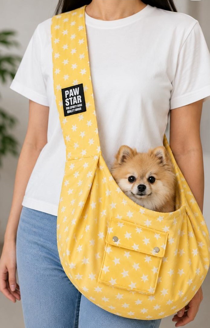 PawStar  Sarı Beyaz Yıldızlı CrossBody Çanta