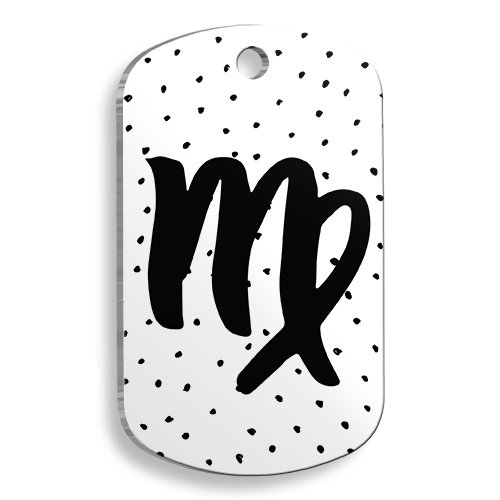 Beyaz Renk Başak Burcu Asker Şekilli Kedi ve Köpek Künyesi Small 2 x 3,5 cm