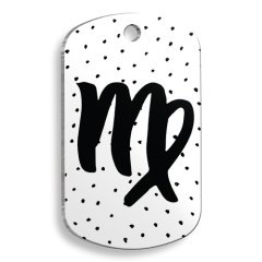 Beyaz Renk Başak Burcu Asker Şekilli Kedi ve Köpek Künyesi Small 2 x 3,5 cm