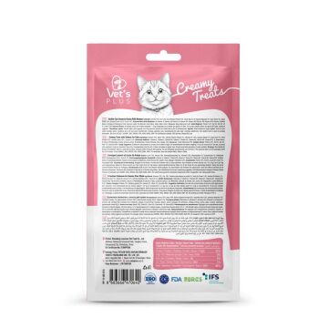 Vet's Plus Somonlu Sıvı Kedi Ödül Maması 14gr (5'li)
