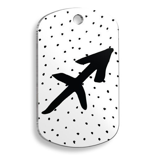 Beyaz Renk Yay Burcu Asker Şekilli Kedi ve Köpek Künyesi Large 2,9 x 5 cm