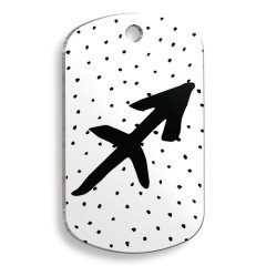 Beyaz Renk Yay Burcu Asker Şekilli Kedi ve Köpek Künyesi Large 2,9 x 5 cm