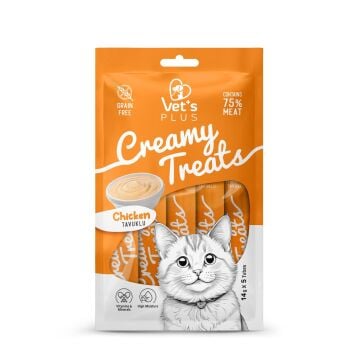 Vet's Plus Tavuklu Krema Kedi Ödül Maması 14gr (5'li)