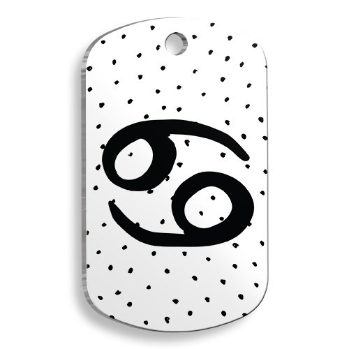 Beyaz Renk Yengeç Burcu Asker Şekilli Kedi ve Köpek Künyesi Large 2,9 x 5 cm