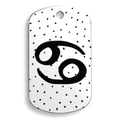 Beyaz Renk Yengeç Burcu Asker Şekilli Kedi ve Köpek Künyesi Large 2,9 x 5 cm