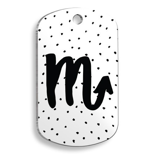 Beyaz Renk Akrep Burcu Asker Şekilli Kedi ve Köpek Künyesi Large 2,9 x 5 cm