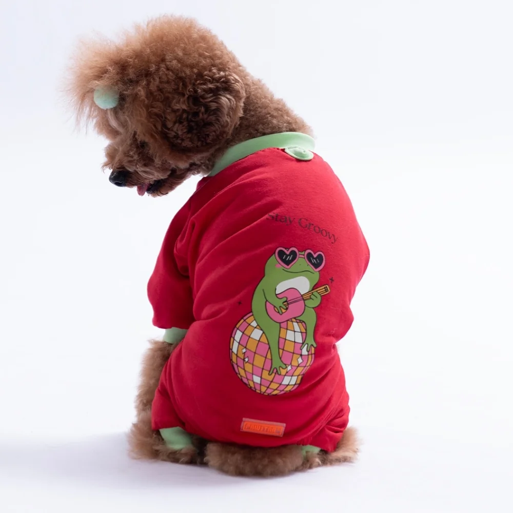 PawStar 26909 Kırmızı Stay Groovy Pijama Tulum