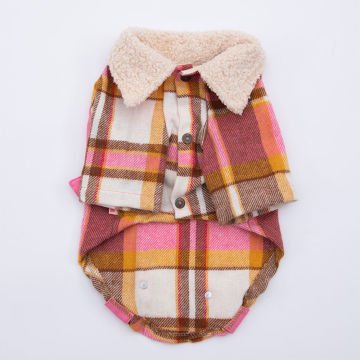PawStar Pembe Plaid e Pelle Ceket