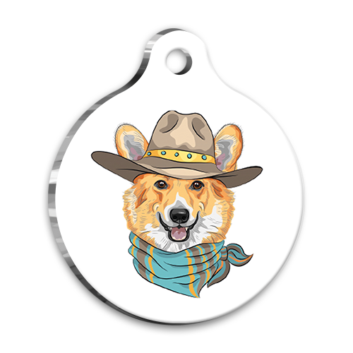 Tasarım Cardigan Welsh Corgi Yuvarlak Köpek Künyesi Small 2,5 cm