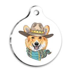 Tasarım Cardigan Welsh Corgi Yuvarlak Köpek Künyesi Medium 3 cm