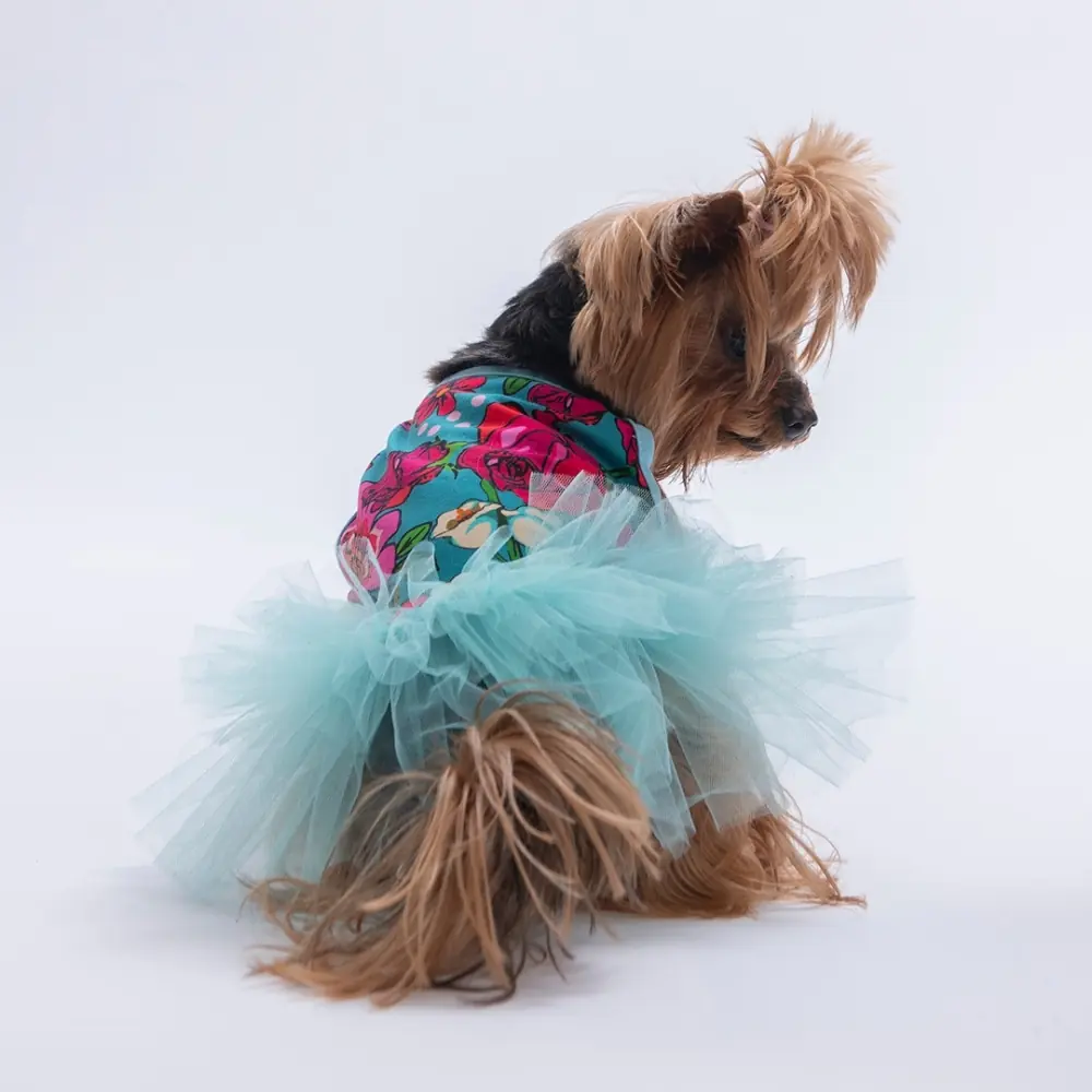 PawStar 26305 Yeşil Wildflowers Elbise