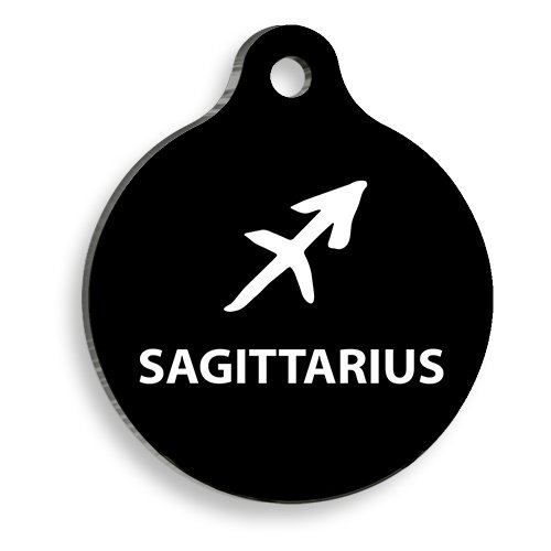 Siyah Renk Yay Burcu Yuvarlak Kedi ve Köpek Künyesi Small 2 x 3,5 cm