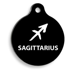 Siyah Renk Yay Burcu Yuvarlak Kedi ve Köpek Künyesi Small 2 x 3,5 cm