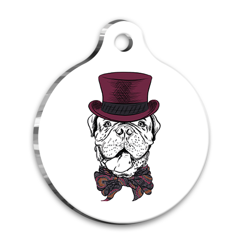 Tasarım French Mastiff Yuvarlak Köpek Künyesi Medium 3 cm