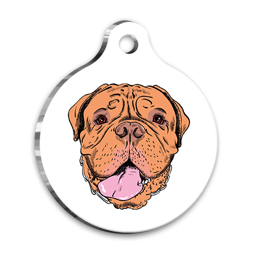 İllüstrasyon French Mastiff Yuvarlak Köpek Künyesi Large 3,8 cm