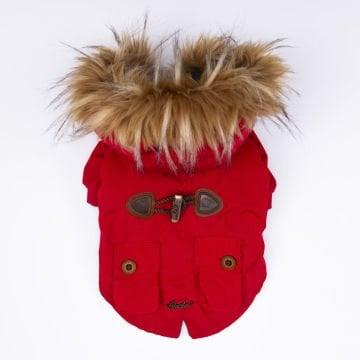 PawStar Kırmızı Charles Büyük Irk Yağmurluk Mont