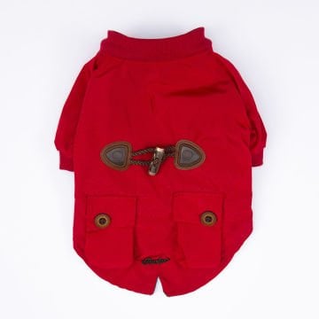 PawStar Kırmızı Charles Büyük Irk Yağmurluk Mont