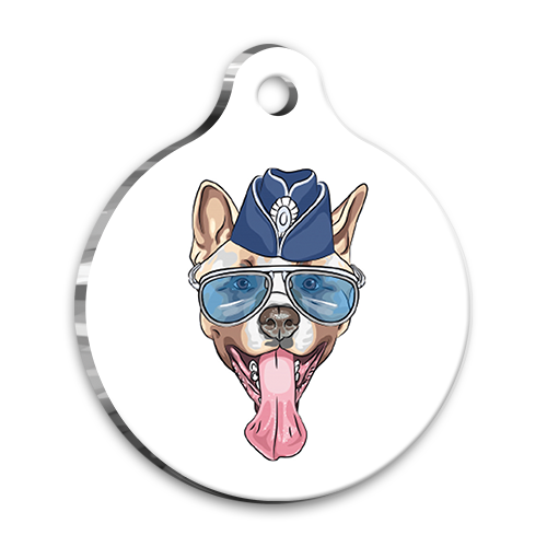 Tasarım Amerikan Akita Yuvarlak Köpek Künyesi Large 3,8 cm