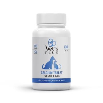 Vet's Plus Calcium Kedi ve Köpekler için Kalsiyum Tablet (100'lü)