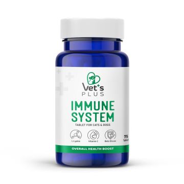 Vet's Plus Immune System Kedi ve Köpekler İçin Bağışıklık Sistemi Güçlendirici Tablet (75'li)