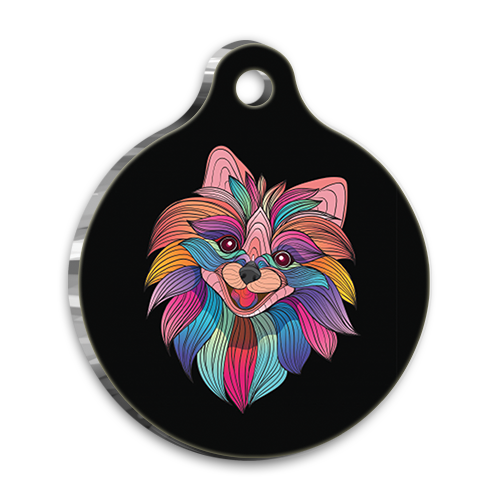 İllüstrasyon Papillon Yuvarlak Köpek Künyesi Medium 3 cm