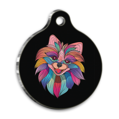 İllüstrasyon Papillon Yuvarlak Köpek Künyesi Medium 3 cm