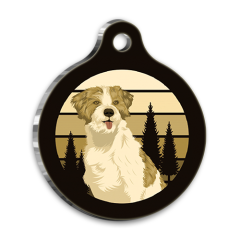 Retro Minyatür Schnauzer Yuvarlak Köpek Künyesi Small 2,5 cm