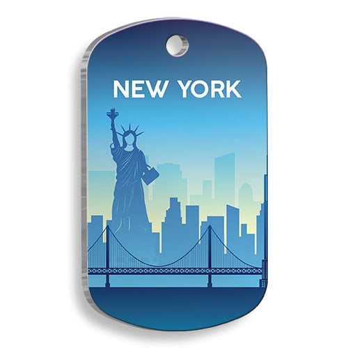 New York Figür Asker Kedi ve Köpek Künyesi Small 2 x 3,5 cm