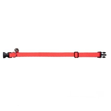 Neon Pembe Zilli Ayarlanabilir Kedi Boyun Tasması 22-30 cm