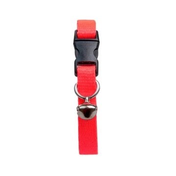 Neon Pembe Zilli Ayarlanabilir Kedi Boyun Tasması 22-30 cm