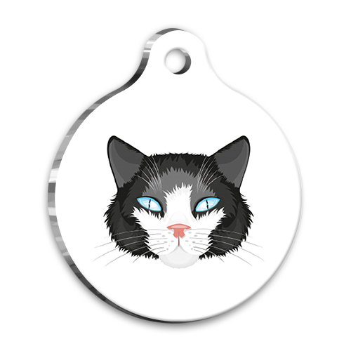 İllüstrasyon Tasarım Yuvarlak Kedi Künyesi Large 3,8 cm