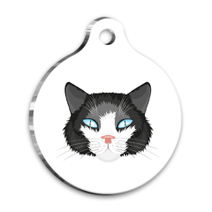 İllüstrasyon Tasarım Yuvarlak Kedi Künyesi Large 3,8 cm