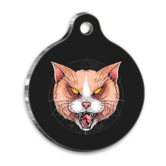 İllüstrasyon Tasarım 2 Yuvarlak Kedi Künyesi Large 3,8 cm