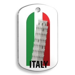 İtalya Figür Asker Kedi ve Köpek Künyesi Small 2 x 3,5 cm