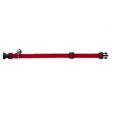 Kadife Zilli Ayarlanabilir Kedi Boyun Tasması 22-30 cm Kırmızı