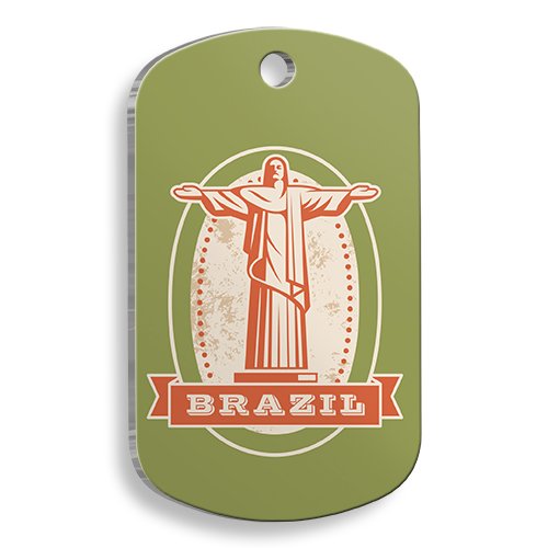 Brezilya Figür Asker Kedi ve Köpek Künyesi Large 2,9 x 5 cm